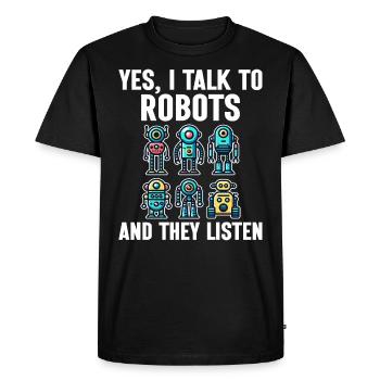 Humor Robot Robotics Engineer - Men's Premium Organic T-Shirt - black - Front - Nico (187cm)