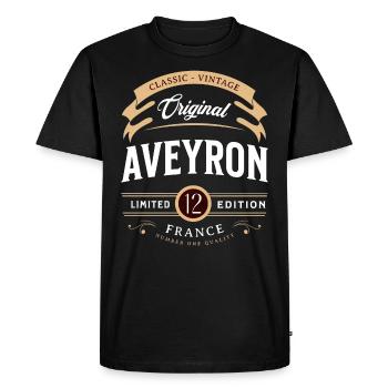 Vintage Aveyron Département France - T-shirt Premium bio Homme - noir - Devant - Nico (187cm)