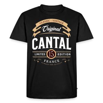 Vintage Cantal Departement France - T-shirt Premium bio Homme - noir - Devant - Nico (187cm)