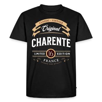 Vintage Charente Département France - T-shirt Premium bio Homme - noir - Devant - Nico (187cm)