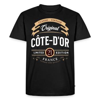 Vintage Côte-d'Or Department France - Men's Premium Organic T-Shirt - black - Front - Nico (187cm)