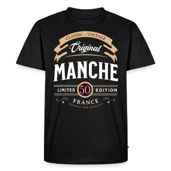 Vintage Manche Département France - T-shirt Premium bio Homme - noir - Devant - Nico (187cm)