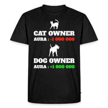 Points Aura Humor Meme Aura Dog - Men's Premium Organic T-Shirt - black - Front - Nico (187cm)