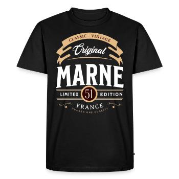 Marne Département France - T-shirt Premium bio Homme - noir - Devant - Nico (187cm)