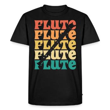 Flûte Vintage Musicien Flûtiste - T-shirt Premium bio Homme - noir - Devant - Nico (187cm)