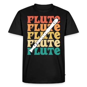 Flûte Vintage Musicien Flûtiste - T-shirt Premium bio Homme - noir - Devant - Nico (187cm)