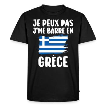 J'Me Barre En Grèce Voyage Cadeau - T-shirt Premium bio Homme - noir - Devant - Nico (187cm)