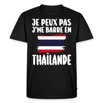 J'Me Barre En Thaïlande Voyage Cadeau - T-shirt Premium bio Homme - noir - Devant - Nico (187cm)