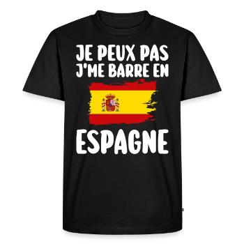 J'Me Barre En Espagne Voyage Cadeau - T-shirt Premium bio Homme - noir - Devant - Nico (187cm)