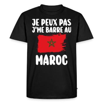 J'Me Barre au Maroc Voyage Cadeau - T-shirt Premium bio Homme - noir - Devant - Nico (187cm)