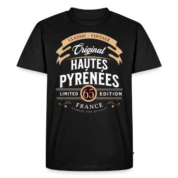 Hautes-Pyrénées Department France - Men's Premium Organic T-Shirt - black - Front - Nico (187cm)