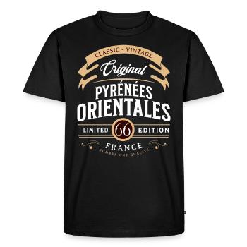 Pyrénées-Orientales Département France - T-shirt Premium bio Homme - noir - Devant - Nico (187cm)