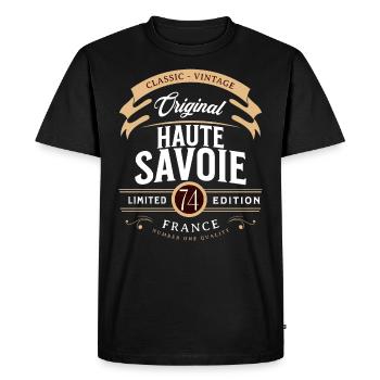 Haute-Savoie Département France - T-shirt Premium bio Homme - noir - Devant - Nico (187cm)