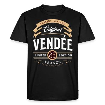 Vendée Département France - T-shirt Premium bio Homme - noir - Devant - Nico (187cm)