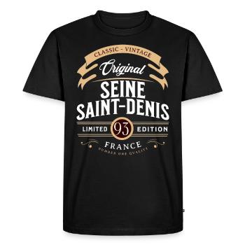 Seine-Saint-Denis Department France - Men's Premium Organic T-Shirt - black - Front - Nico (187cm)