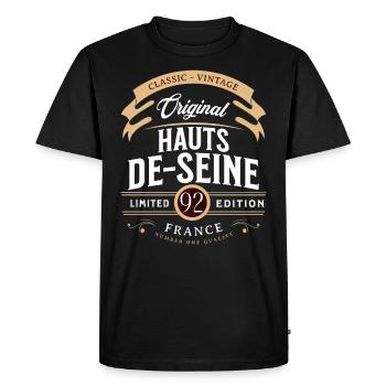 Hauts-de-Seine Department France - Men's Premium Organic T-Shirt - black - Front - Nico (187cm)