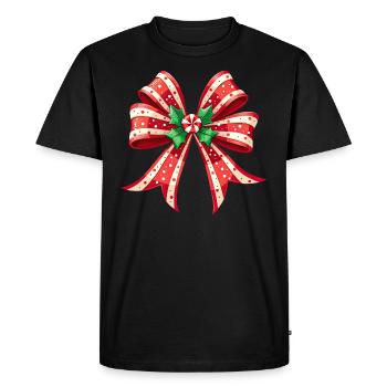 Cadeau De Noël Noeud Canne À Sucre - T-shirt Premium bio Homme - noir - Devant - Nico (187cm)