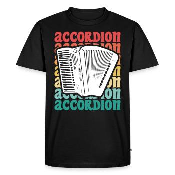 Vintage Accordionist - Men's Premium Organic T-Shirt - black - Front - Nico (187cm)