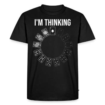 Jeu De Cartes Humour Joueur de Poker - T-shirt Premium bio Homme - noir - Devant - Nico (187cm)