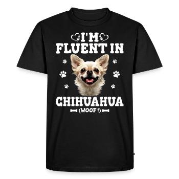 Parler Le Chihuahua Humour Chien Chihuahua - T-shirt Premium bio Homme - noir - Devant - Nico (187cm)