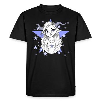 Signe du zodiaque Bélier Femme Fille - T-shirt Premium bio Homme - noir - Devant - Nico (187cm)