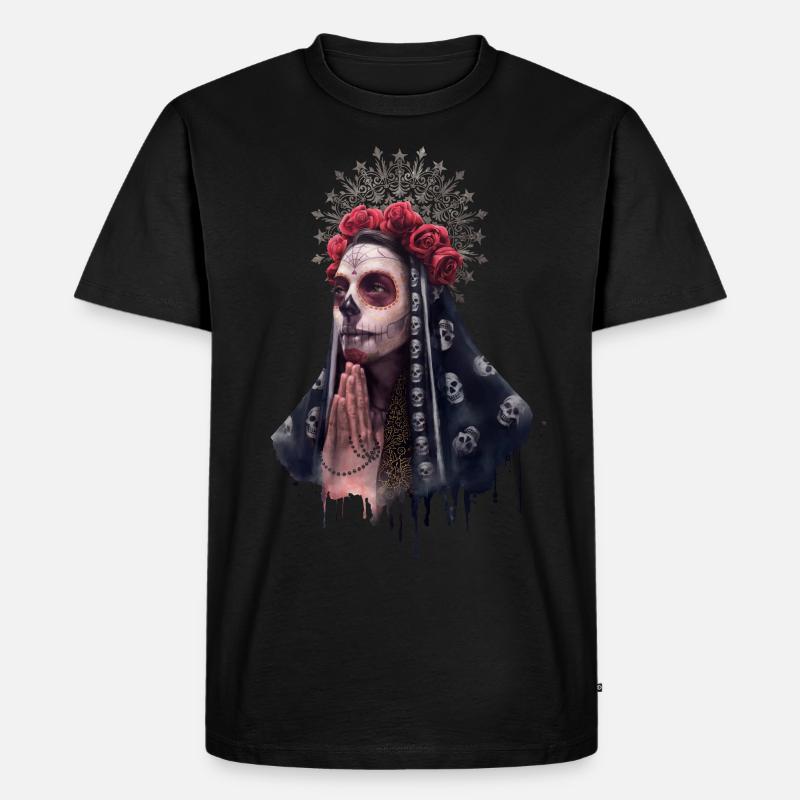 Die Catrina - Männer Premium Bio T-Shirt - Schwarz
