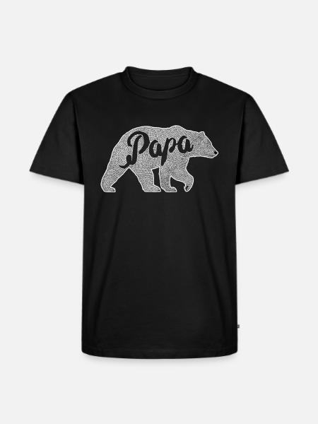 Papa Bear Father Gift - Men's Premium Organic T-Shirt - black