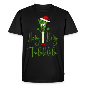 Nikolauch Funny Funny Tralalalala Say leek - Men's Premium Organic T-Shirt - black - Front - Nico (187cm)