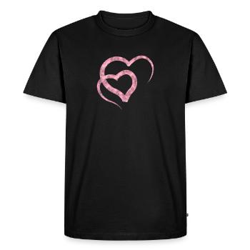 Diamant coeur rose - T-shirt Premium bio Homme - noir - Devant - Nico (187cm)