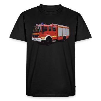 Fire department, fire engine, gift - Men's Premium Organic T-Shirt - black - Front - Nico (187cm)