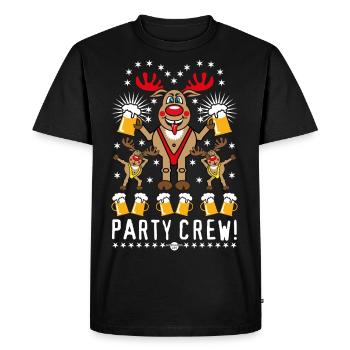 241 Hirsch Rudolph Rudi Bier Party Crew Dabbing - Men's Premium Organic T-Shirt - black - Front - Nico (187cm)