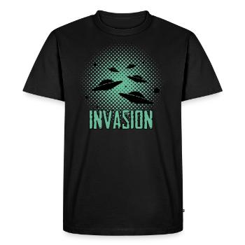 Alien - Ufo - Aliens - Men's Premium Organic T-Shirt - black - Front - Nico (187cm)