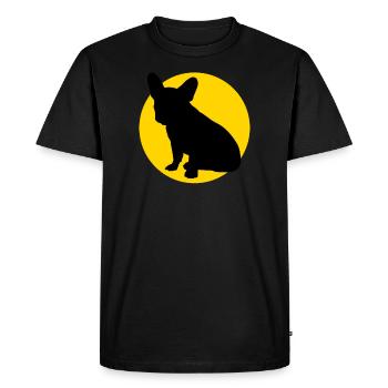french bulldog and moon - T-shirt Premium bio Homme - noir - Devant - Nico (187cm)