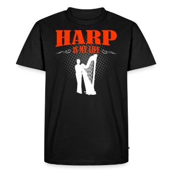 harpe - T-shirt Premium bio Homme - noir - Devant - Nico (187cm)