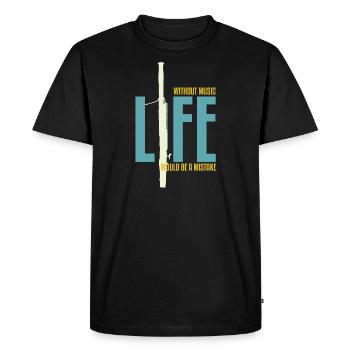 Cadeau d'instrument basson basson - T-shirt Premium bio Homme - noir - Devant - Nico (187cm)