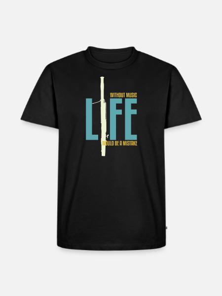 Bassoon fagott instrument geschenk - Männer Premium Bio T-Shirt - Schwarz