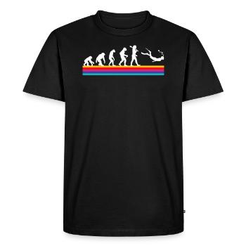 Retro Snorkeling Graphic Shirt - Men's Premium Organic T-Shirt - black - Front - Nico (187cm)