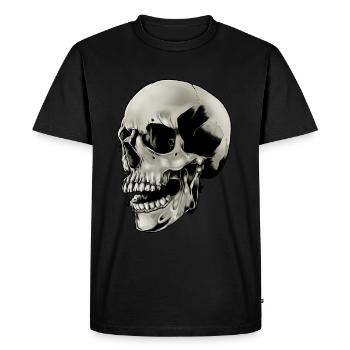 Skull man woman child - Men's Premium Organic T-Shirt - black - Front - Nico (187cm)