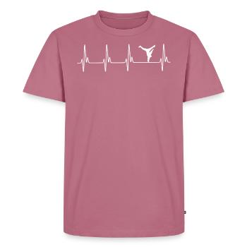 Breakdance ECG - Men's Premium Organic T-Shirt - mauve - Front - Nico (187cm)