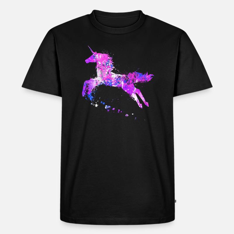 einhorn - Männer Premium Bio T-Shirt - Schwarz