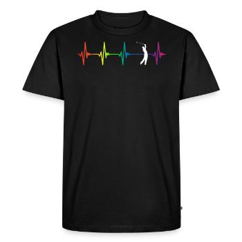 Golf Rainbow Heartbeat - T-shirt Premium bio Homme - noir - Devant - Nico (187cm)