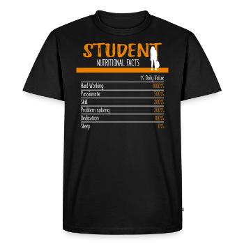 Ingrédients étudiants - T-shirt Premium bio Homme - noir - Devant - Nico (187cm)