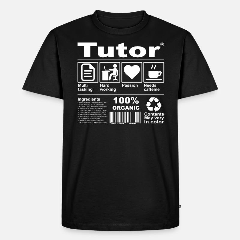 Tutor - Männer Premium Bio T-Shirt - Schwarz