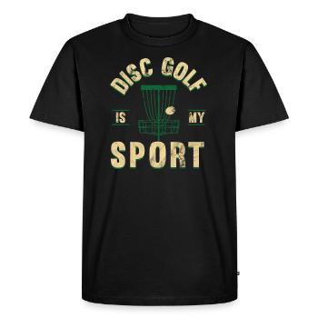 Disc Golf is my sport - Men's Premium Organic T-Shirt - black - Front - Nico (187cm)