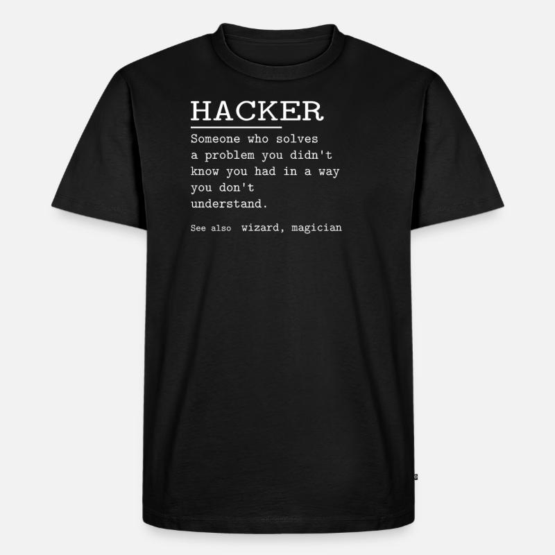 HACKER - Männer Premium Bio T-Shirt - Schwarz