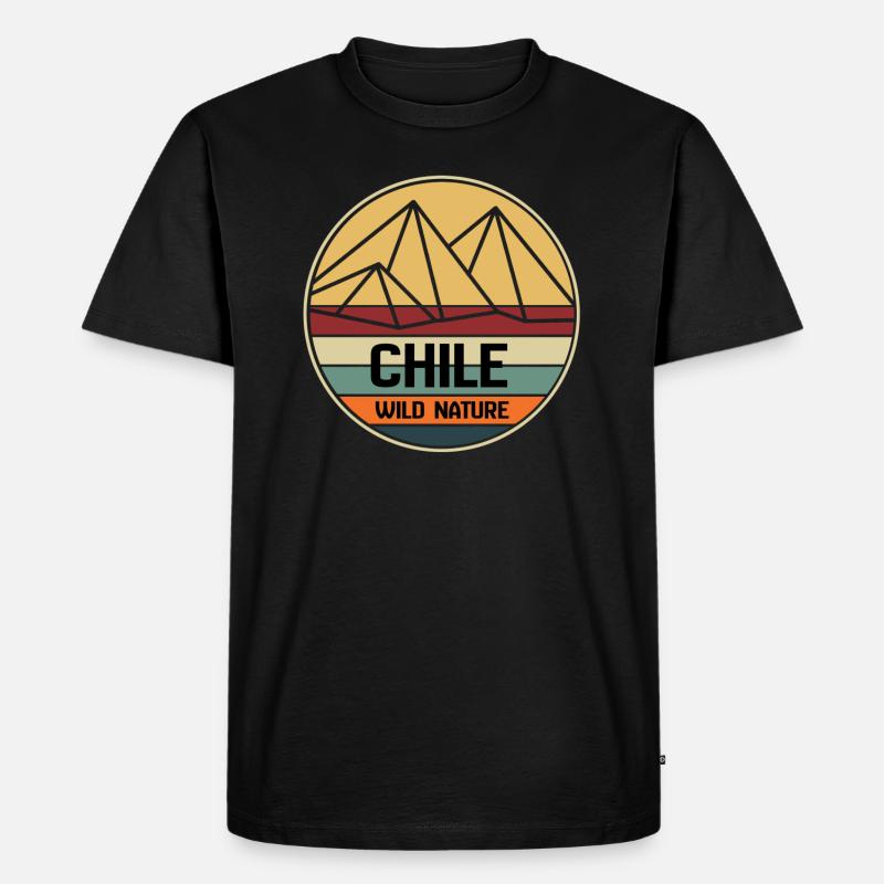chile land retro - Männer Premium Bio T-Shirt - Schwarz
