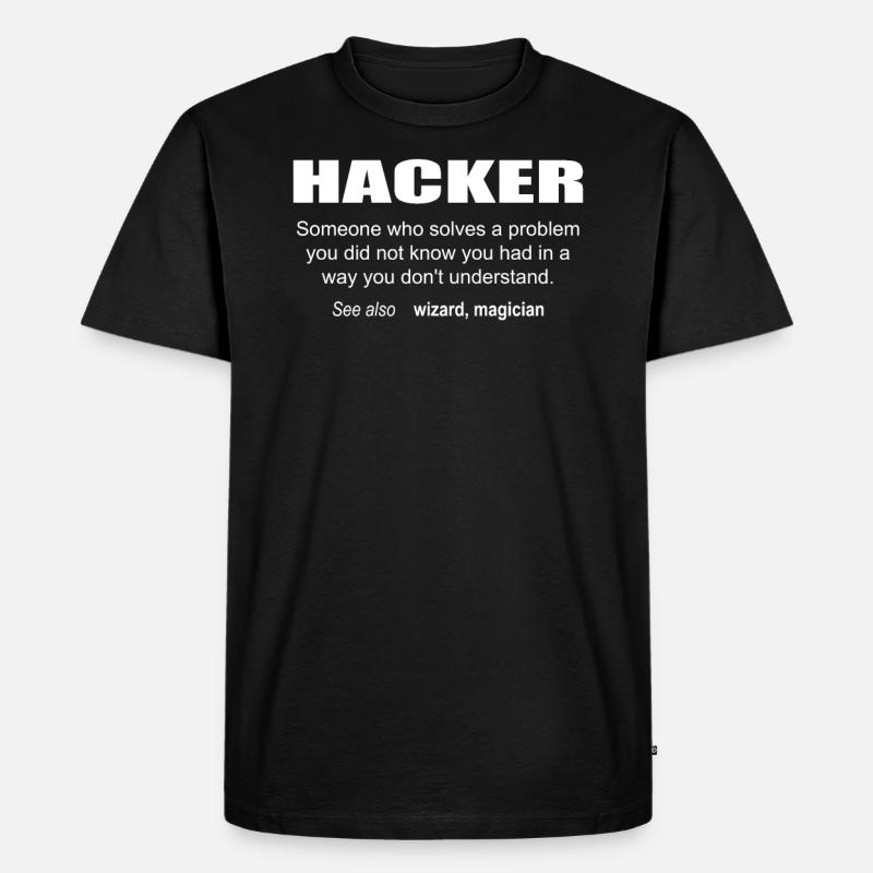 Hacker Description - Männer Premium Bio T-Shirt - Schwarz