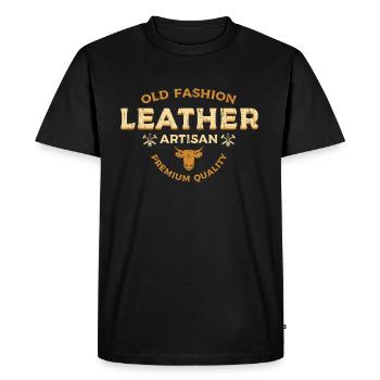 Leathercraft Artisan Fashion - Men's Premium Organic T-Shirt - black - Front - Nico (187cm)