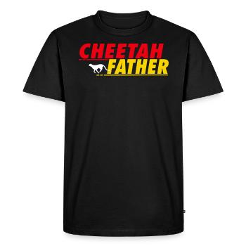 Père guépard - T-shirt Premium bio Homme - noir - Devant - Nico (187cm)