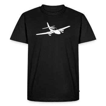 T-shirt avion hélice - T-shirt Premium bio Homme - noir - Devant - Nico (187cm)